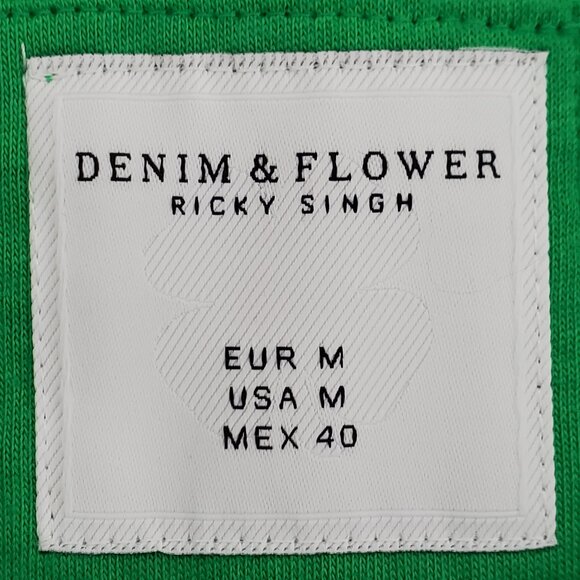 Denim & Flower Cotton Green White Striped "Lucky" St. Patrick's Day Top Size M - Picture 11 of 16